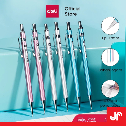 

DELI METAL MECHANICAL PENCIL 0.5MM / PENSIL MEKANIK 0.5MM BAHAN LOGAM BAGUS EU999/ MECHANICAL PENCIL