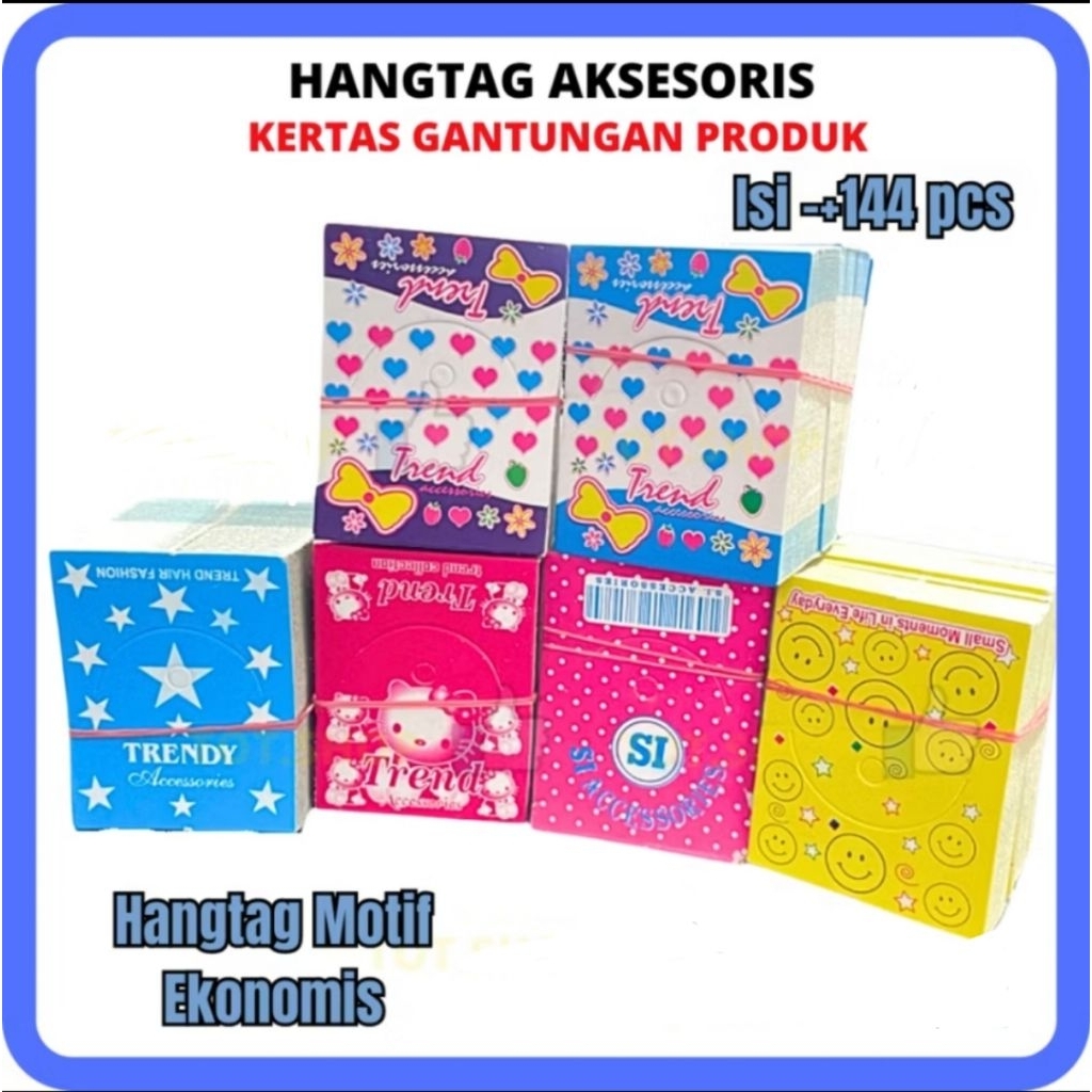 

hang tag aksesoris isi 144pcs / label accessories / gantungan label produk