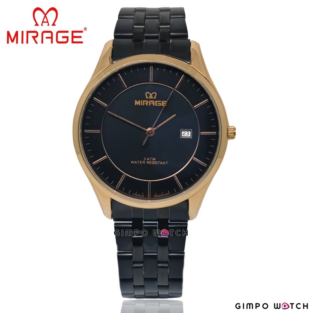 [MIRAGE] Jam Tangan Analog Pria Original Tahan Air8544BRP-M