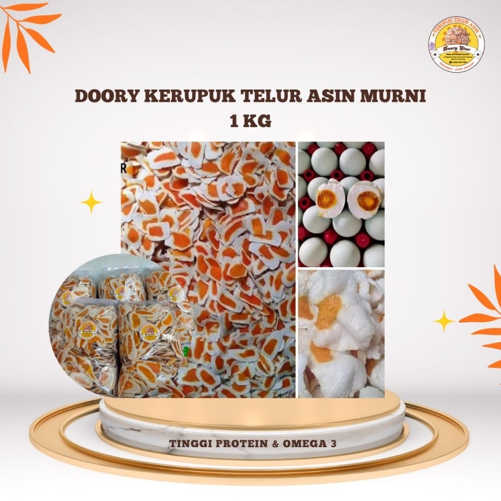 

Kerupuk Telur Asin Asli Kebumen | Renyah Gurih Asli Telur Asin | Kaya Protein & Omega 3 berat 1 Kg