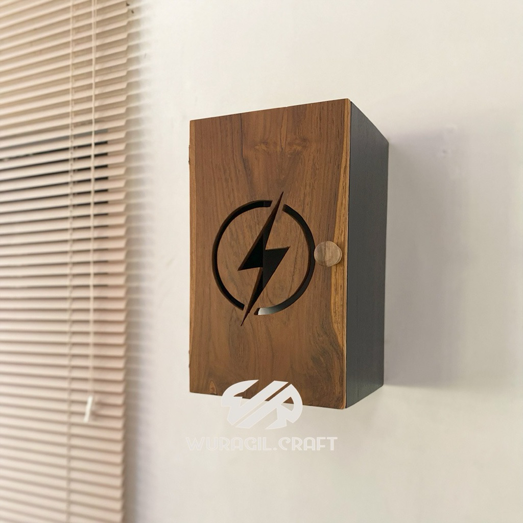 Wuragil.craft - Box KWH Meter Listrik Pasca bayar tempat meteran listrik kayu