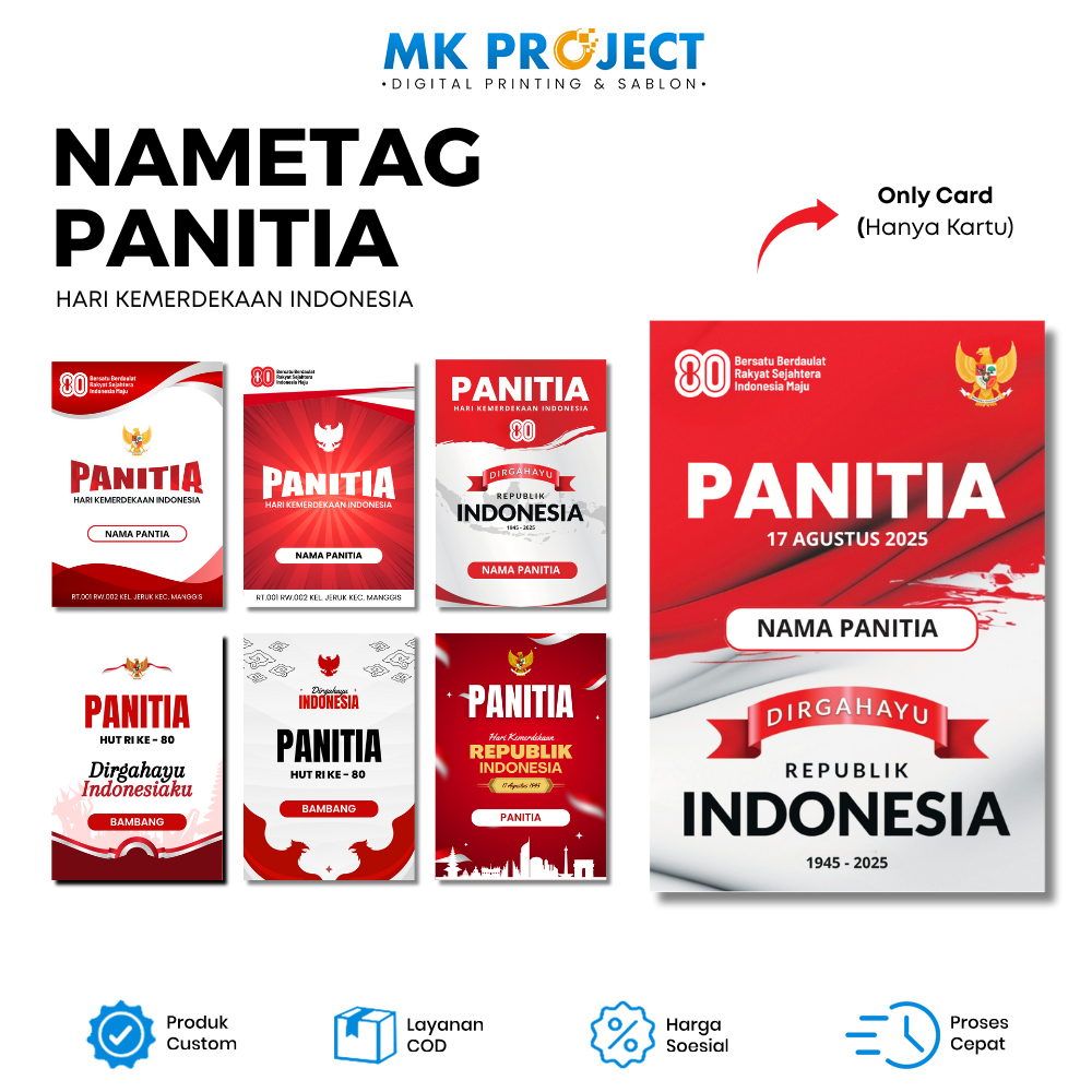 

KARTU PANITIA HUT RI 2025 NAMETAG PANITIA 17 AGUSTUS HUT RI KE 80 || MK PROJECT