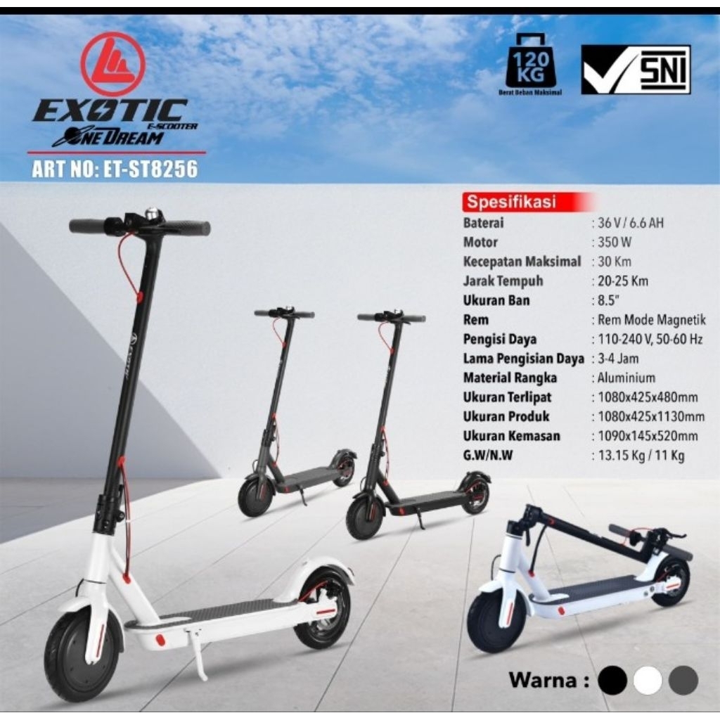 Scooter Electrik 36V Skuter Listrik Dewasa dan Anak bisa 120kg ORIGINAL EXOTIC Scooter Electric incl