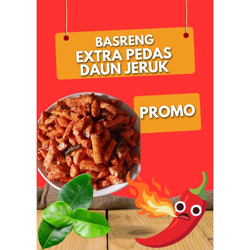 

BASRENG Cikruh Extra Pedas Daun Jeruk 250gr Basreng Bumbu Melimpah
