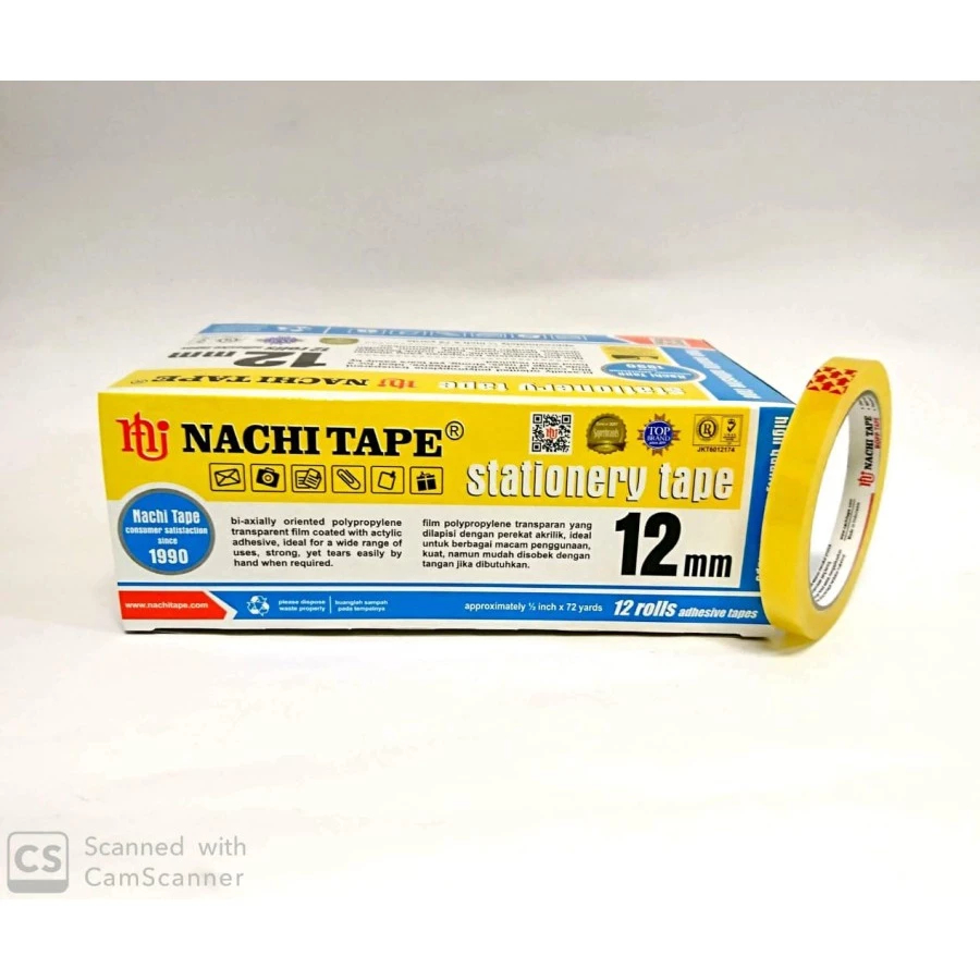 

(DAPAT 1 PAK) Isolasi Tape Nachi Dus 12 mm x 72 yard