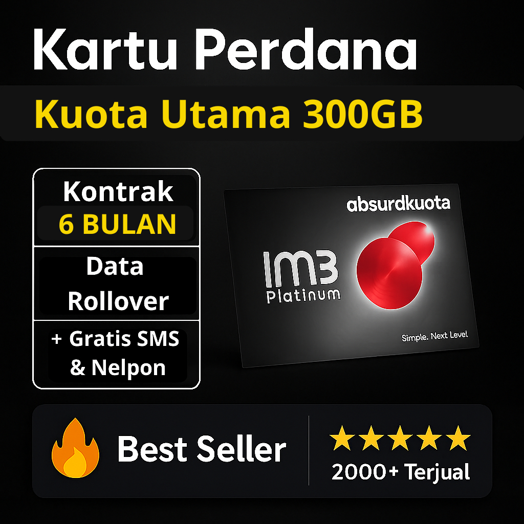 [FLASH SALE] PAKET KUOTA INDOSAT 300 GB 6 BULAN FULL KUOTA UTAMA  24 JAM BERGARANSI