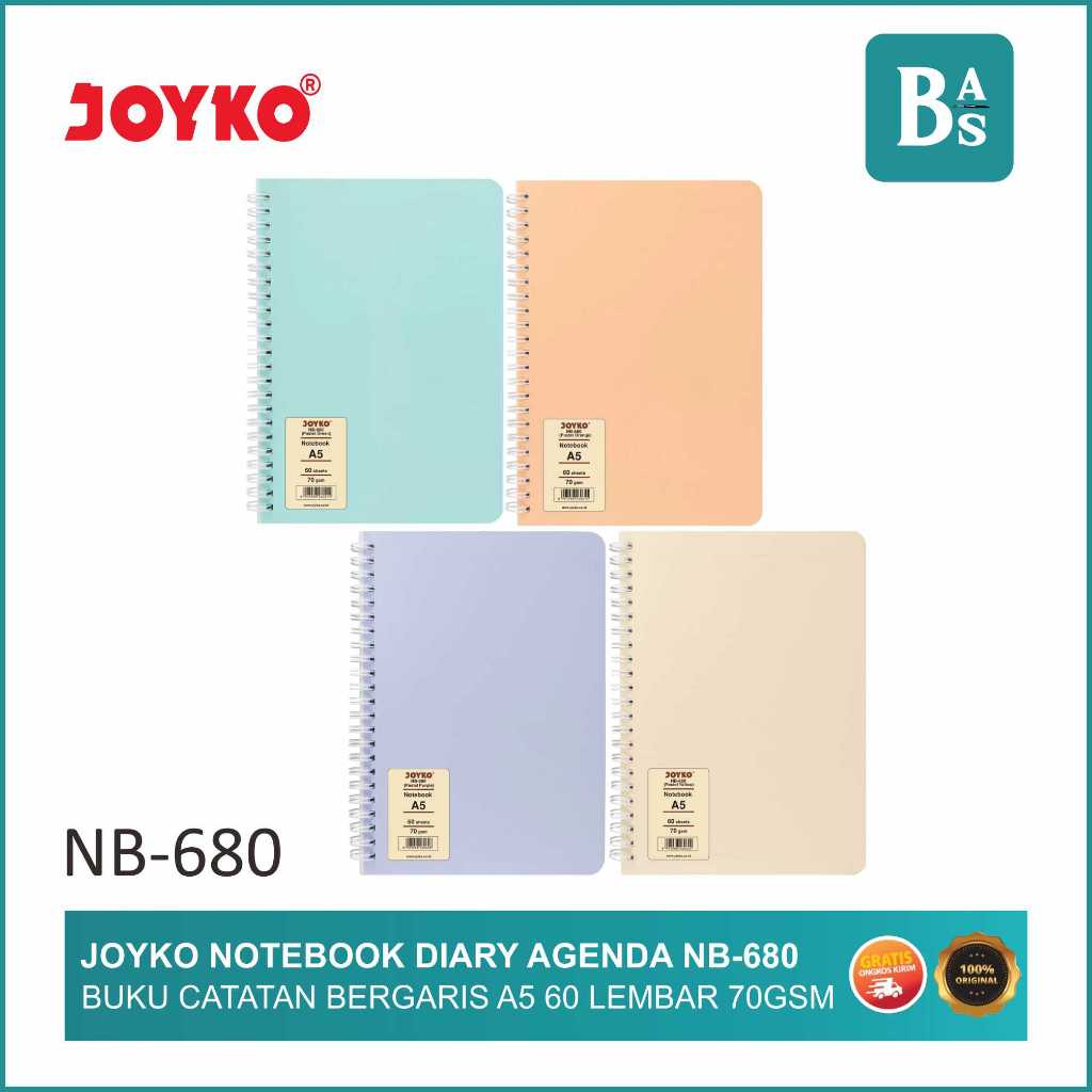 

Joyko A5 Notebook Diary Agenda NB-680 - 60 lembar 70 GSM - Buku Catatan Bergaris - Bali Art Supplies