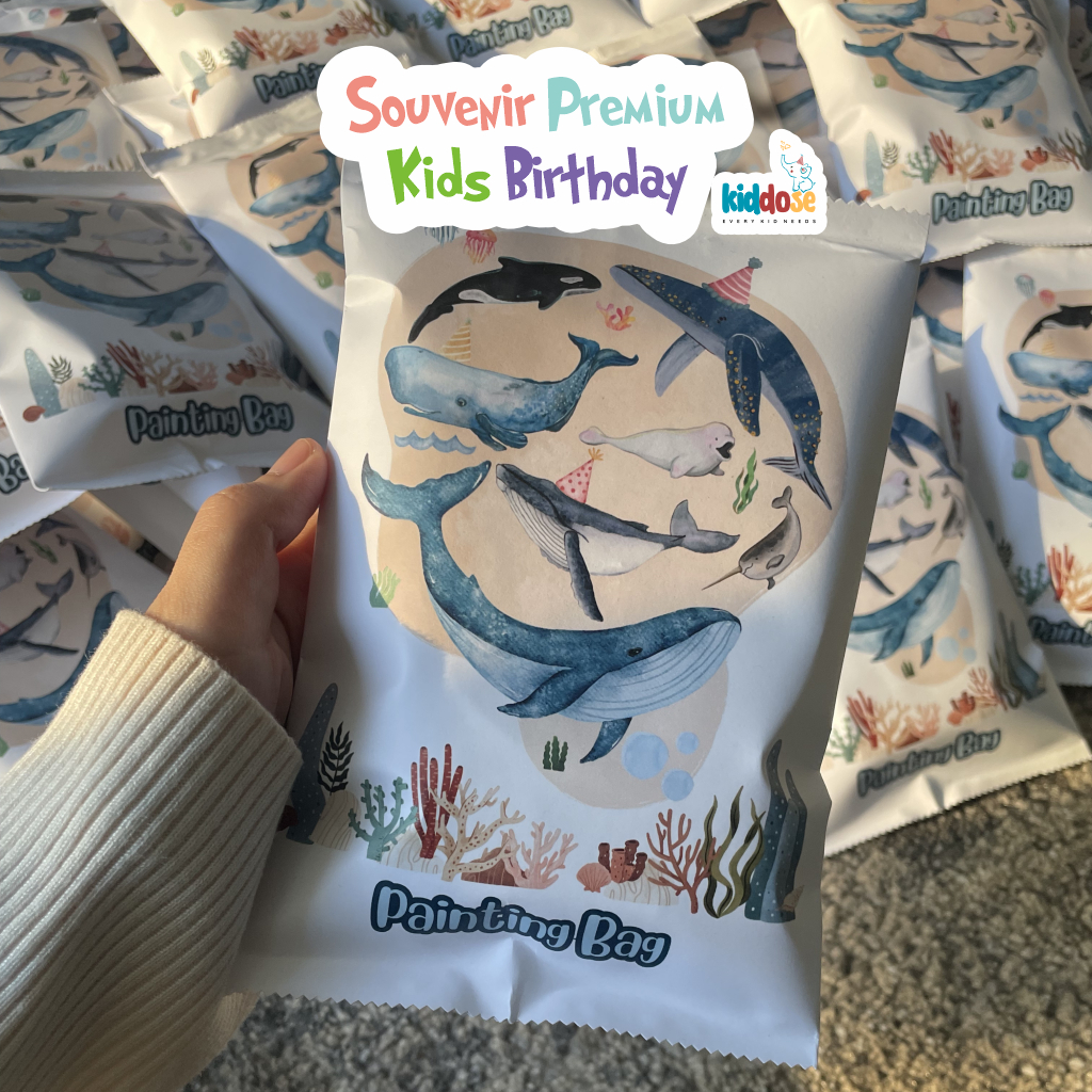 HAMPERS SOUVENIR ULANG TAHUN EDUKATIF ANAK MEWARNAI TAS SERUT PAITING BAG CUSTOM