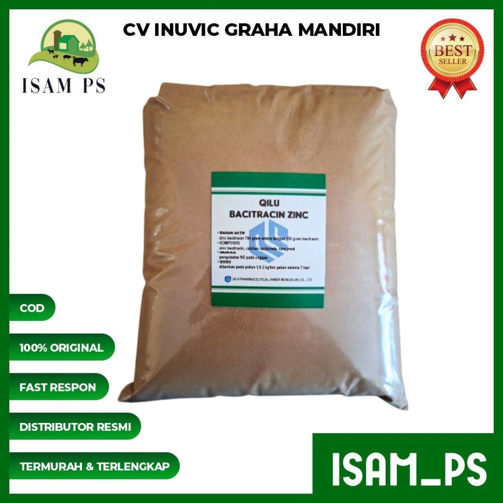 AGP Qilu Zinc Bacitracin 1kg - pemacu pertumbuhan ternak