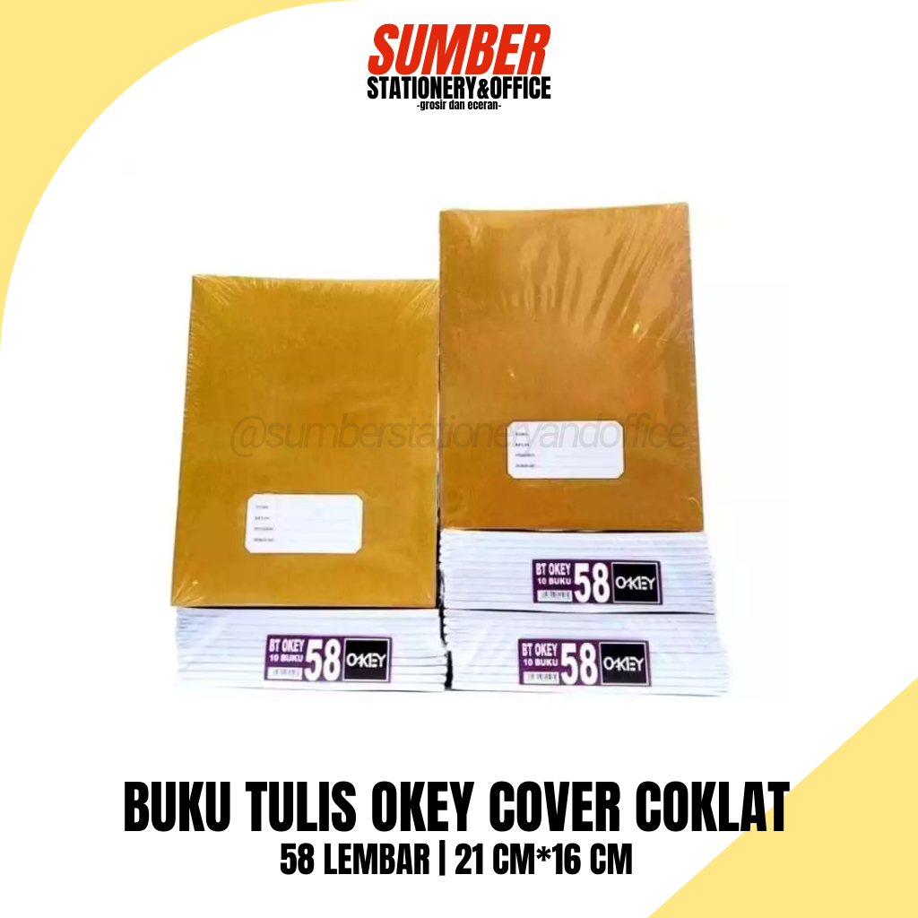

Buku Tulis Okey 58 Lembar Kwarto – Cover Kraft – [1 Pack] (BT-OKEY-58-Q-KRAFT)