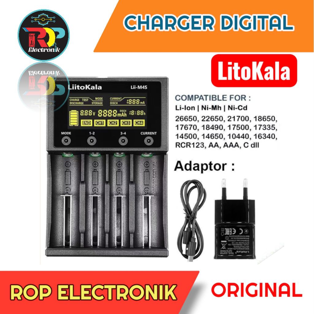 Charger Battery LiitoKala Lii M4S Original / Charger baterai