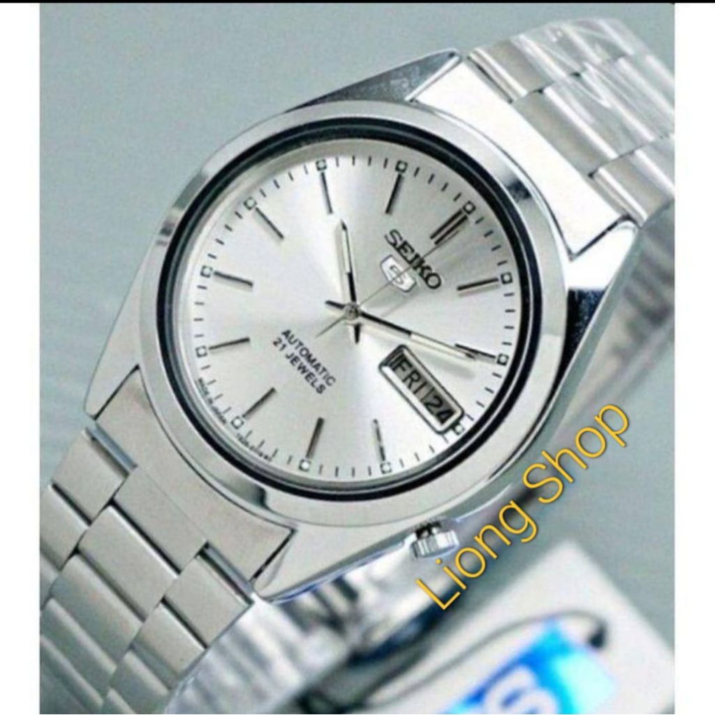 jam tangan seiko5 otomatis tanpa baterai/automatic tanggal dan hari aktif rantai stainless