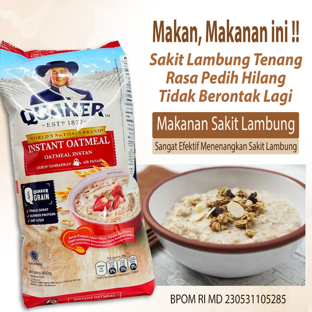 

Makanan buat Lambung Makanan Sakit Lambung BEST SELLER Makanan paling banyak dimakan saat Lambung tidak Normal Lambung terasa Pedih sesak Mual tidak Nyaman Langsung Tenang tidak Berontak Lagi ~ Quaker Oatmeal 100% ASLI
