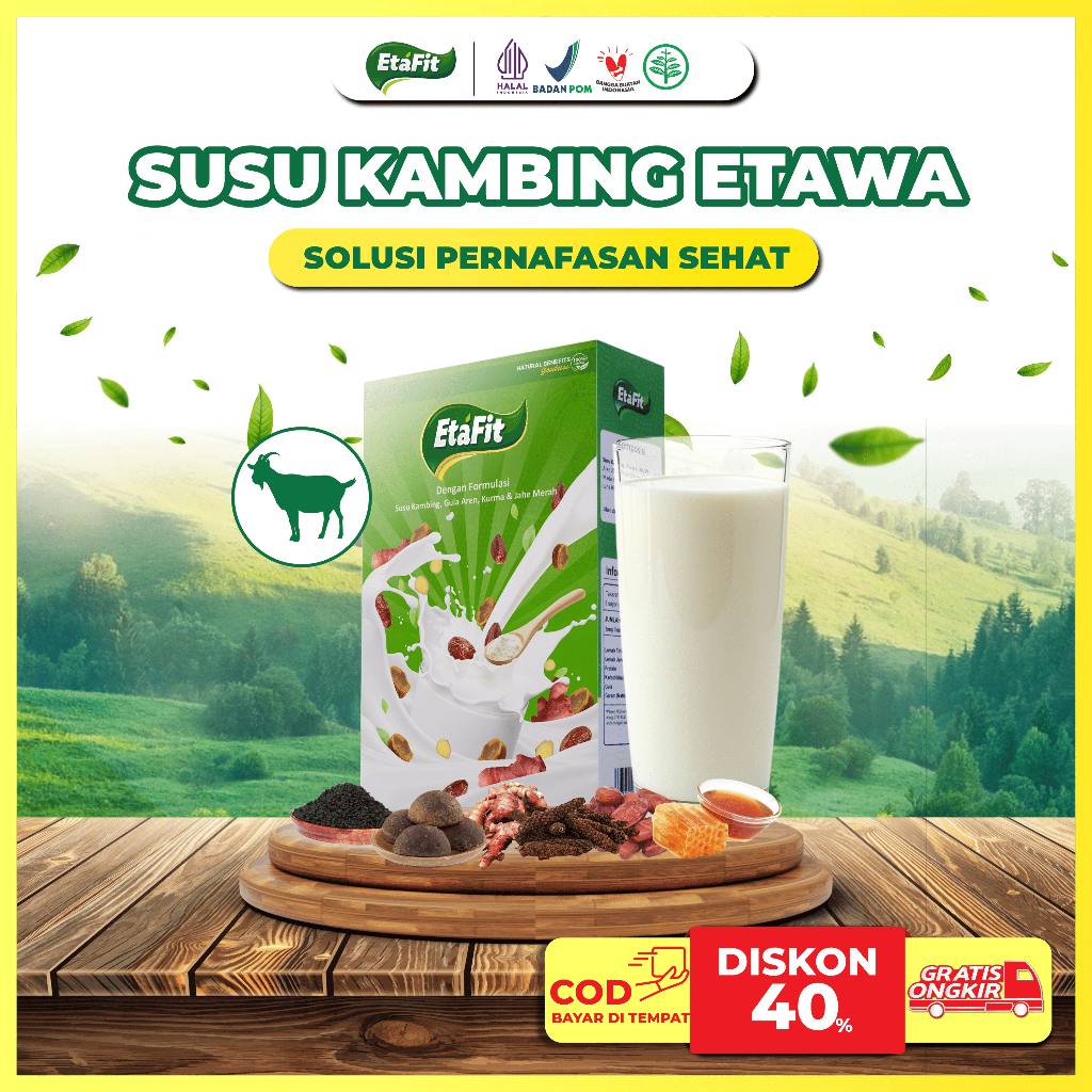 

Obat Herbal Asma Sesak Nafas disertai batuk - Etafit Susu Kambing Etawa