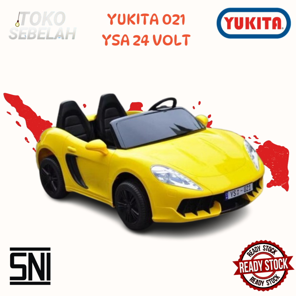 Mobil Aki Yukita YSA-021 12 Volt (bisa muat 2 orang dewasa) - Kuning