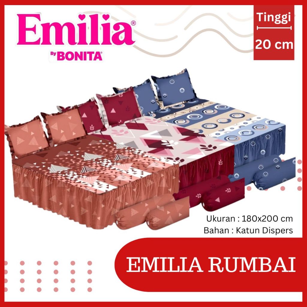 BISMILLAH354 RUMBAI BONITA EMILIA KING SIZE 180x200 MOTIF TERBARU MINIMALIS BUNGA