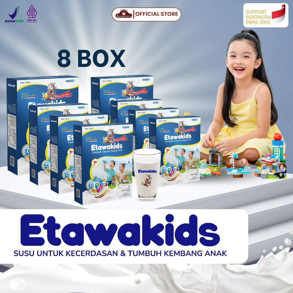 

Etawakids Platinum – Susu Kambing Etawa untuk Anak dengan DHA, Omega 3 6, Whey Protein & Kalsium 8 Box