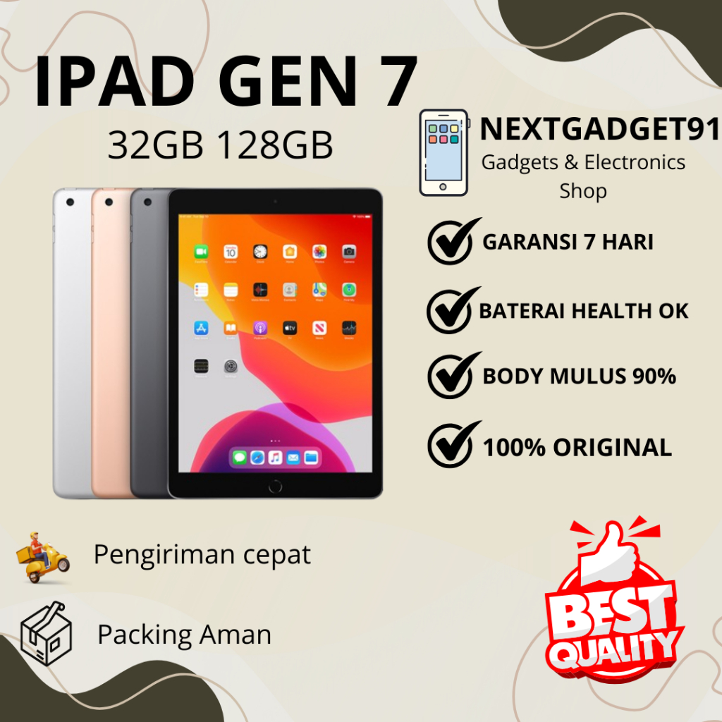Ipad 7 32GB 128GB Gen 7 Wifi Only Second ORIGINAL Best Quality FULLSET - Nextgadget91
