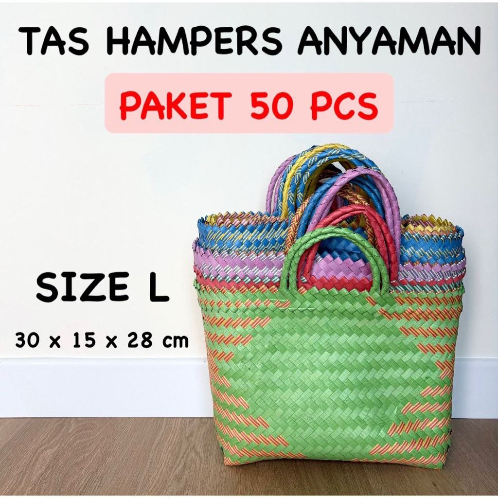

PAKET HEMAT 50 PCS TAS ANYAMAN L / TAS HAMPERS LEBARAN NATAL / TAS SOUVENIR ULANG TAHUN HAJATAN