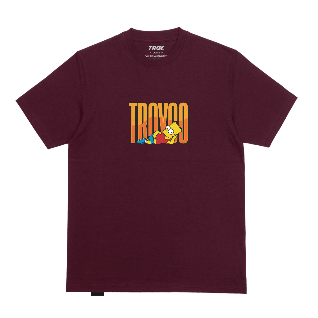 Troy Company Tshirt Maroon Bart Enjoying - Kaos Lengan Pendek Kaos Merah Maroon MTD 2784
