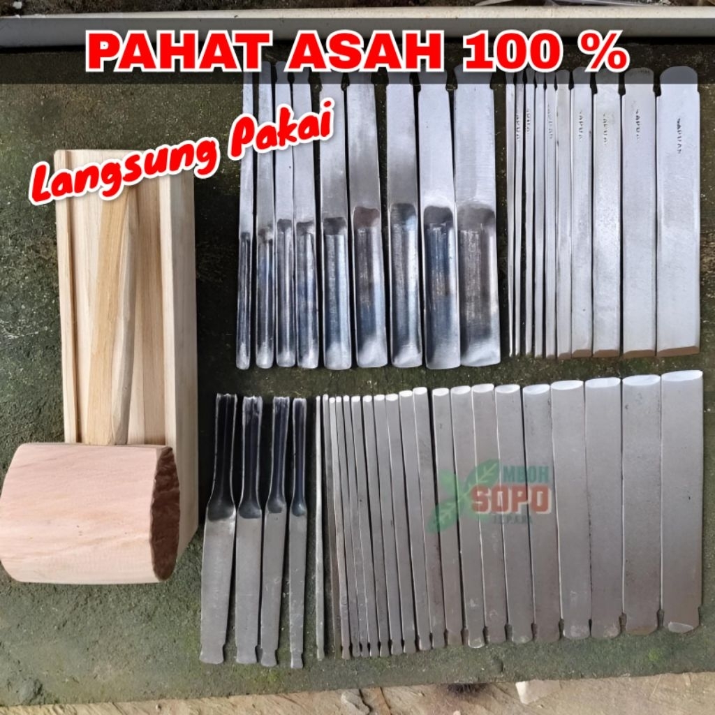 Pahat Jepara SAPUAN Putih, Tatah Ukir Kayu isi 43 Pcs PESANAN KHUSUS SUDAH ASAH JADI