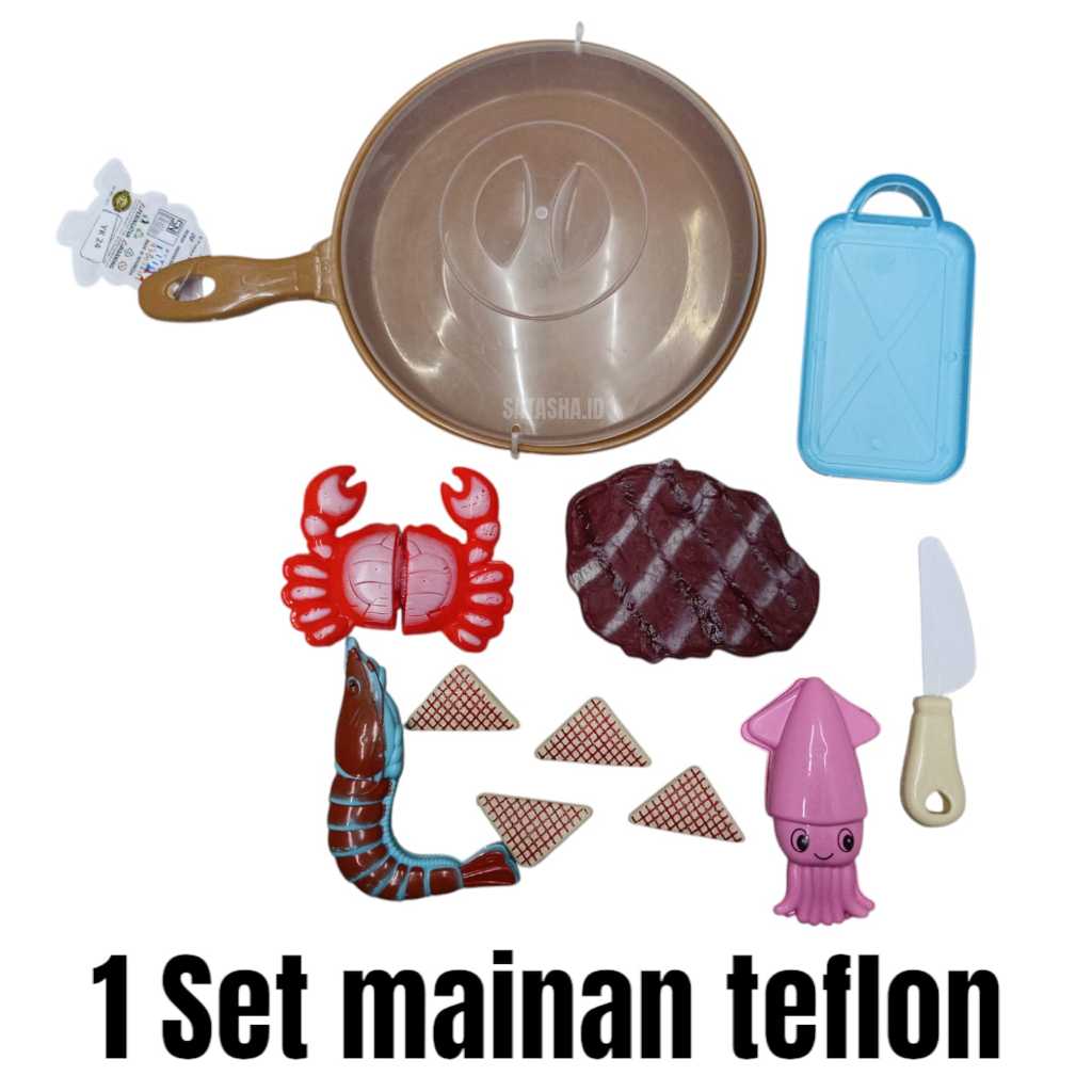 Teflon Panci Mainan Masak Masakan Pan KItchen Set