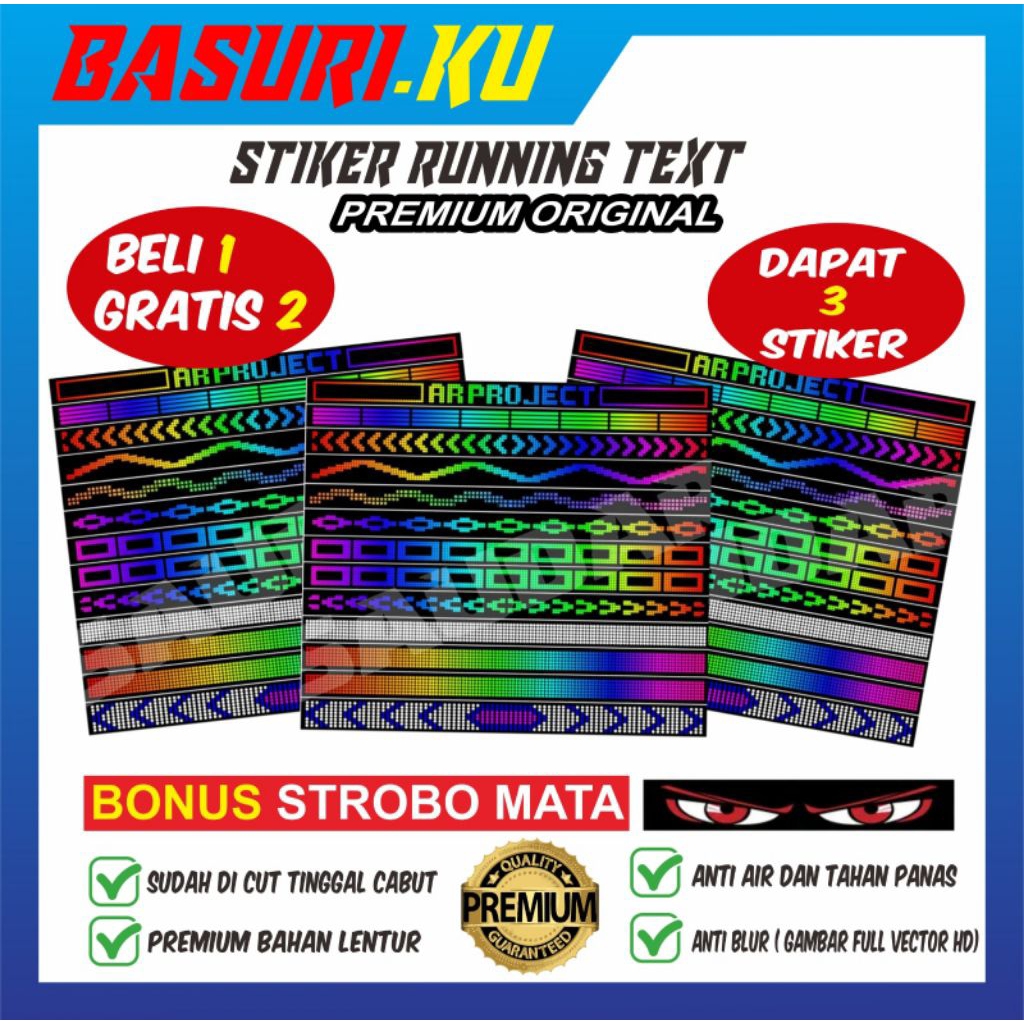 {KODE 011} STIKER RUNNING TEXT V2 SPECIAL EDITON UNTUK MINIATUR BUS
