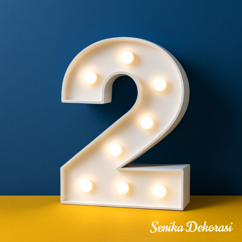 dekorasi Angka lampu LED ukuran  besar / standing angka ulang tahun + free lampu