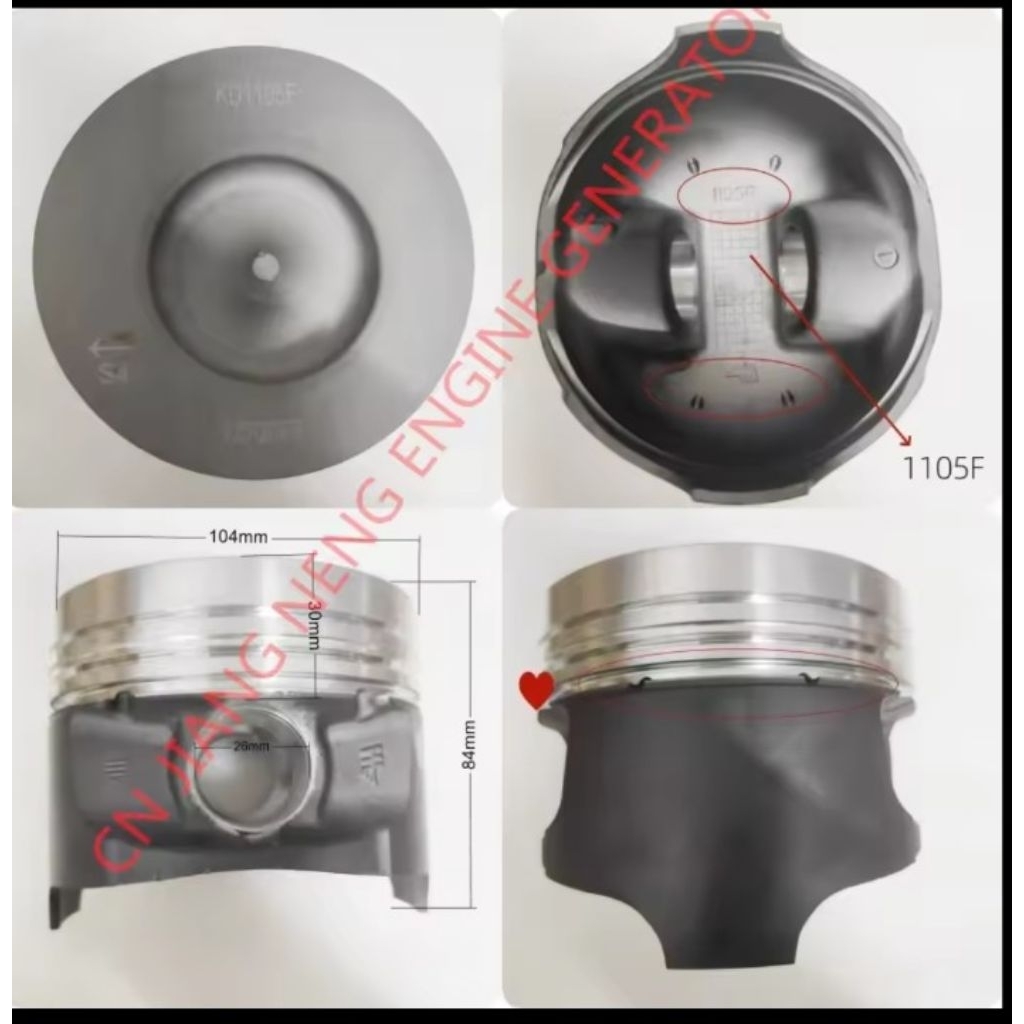 piston Assy genset HR1105F diameter 105mm