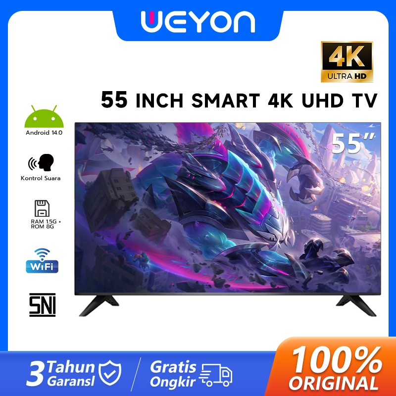 WEYON Smart TV 55 Inches On Sale 50 Inches 65 Inches Smart TV Full HD Android TV LED TV Flat Screen 