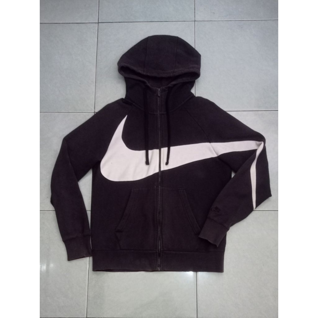Jaket zip hoodie nike big swoosh original second