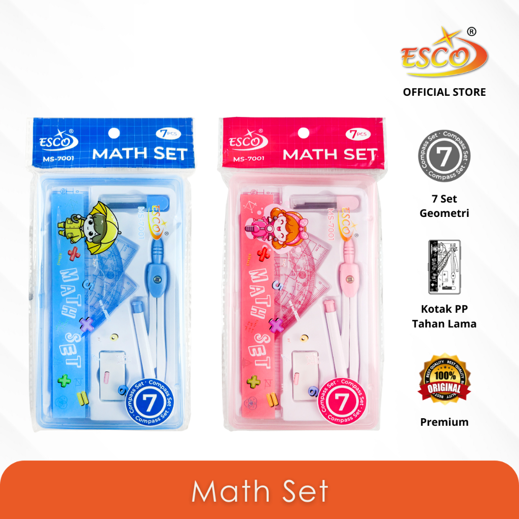 

Esco Math Set 7 Pcs - Set Perlengkapan Geometri Sekolah (MS-7001)