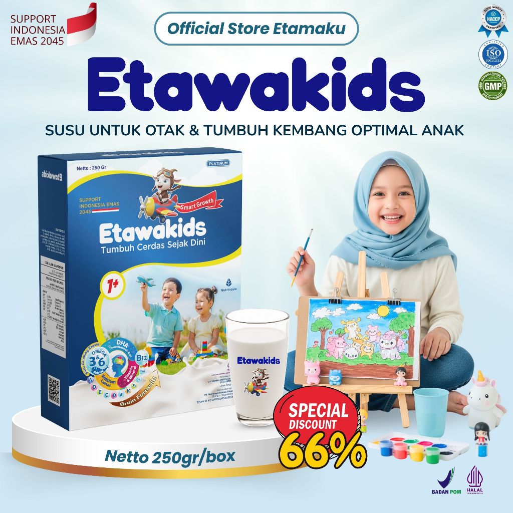 

Susu Anak Kaya Nutrisi DHA, Omega 3&6, Fish Oil Penunjang Kecerdasan & Tumbuh Kembang - Etawakids Platinum 1Box