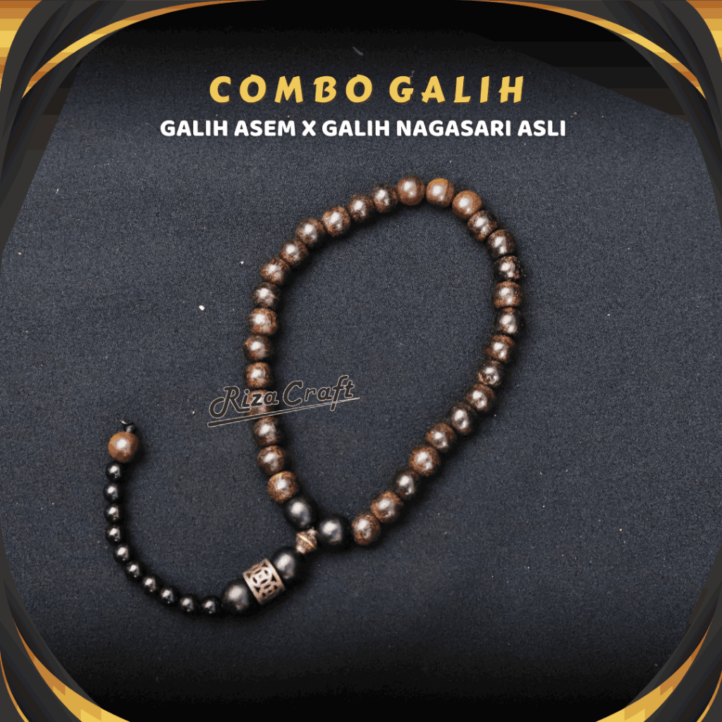 Tasbih 33 Butir Kayu Galih Asem Mati Ngurak mix Nagasari Cirebon Kelor Hitam Jawa 8mm Original ASLI 