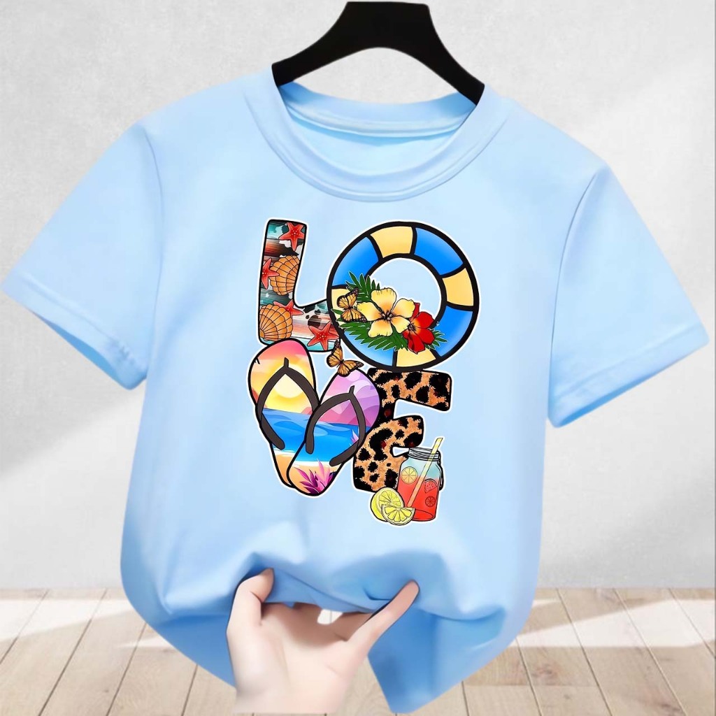 Kaos Anak Perempuan Karakter Pantai