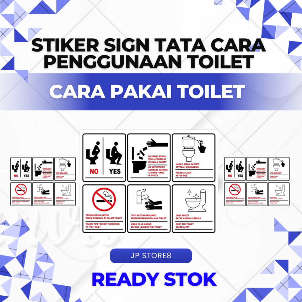 

STIKER TATA CARA PENGGUNAAN TOILET STICKER CARA PAKAI TOILET