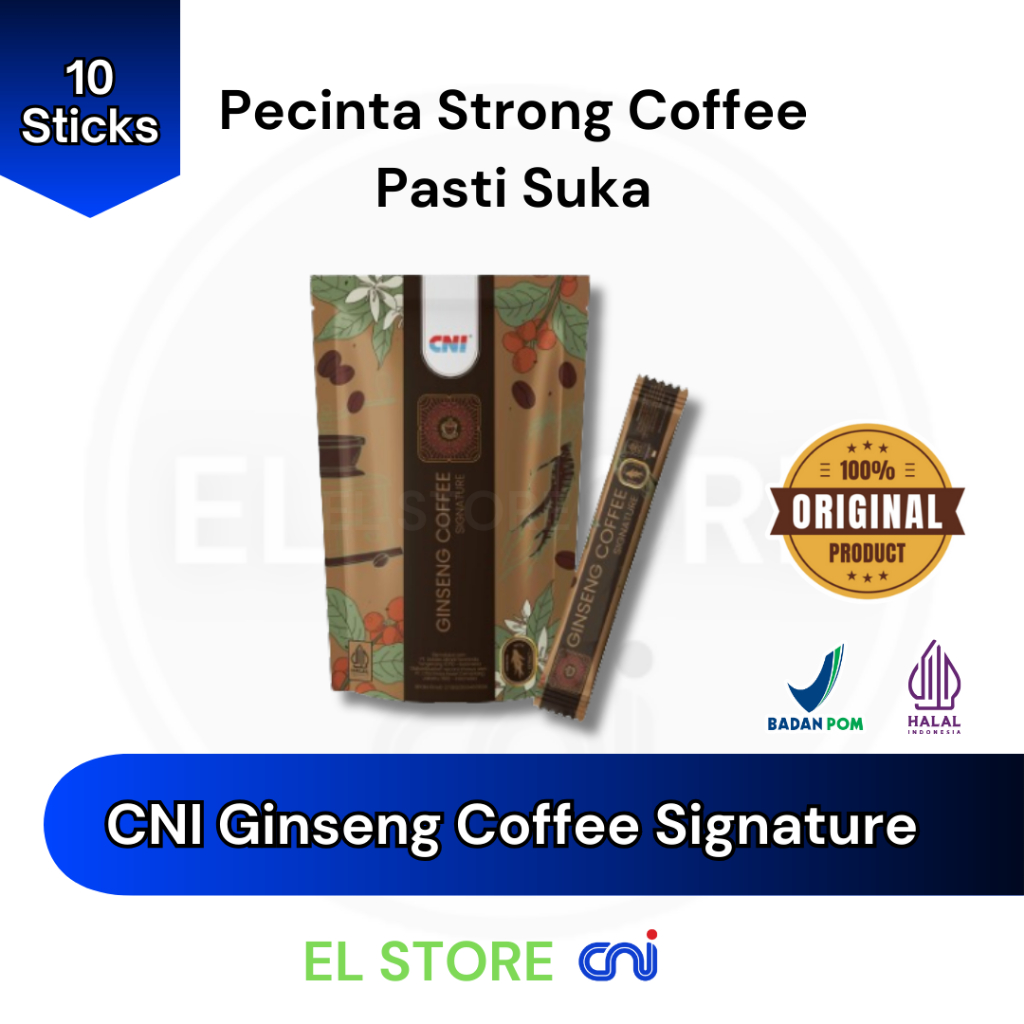 

CNI Ginseng Coffee Signature 10 Sachet Kopi Nikmat Aman di Lambung dan Penambah Fokus dan Energi