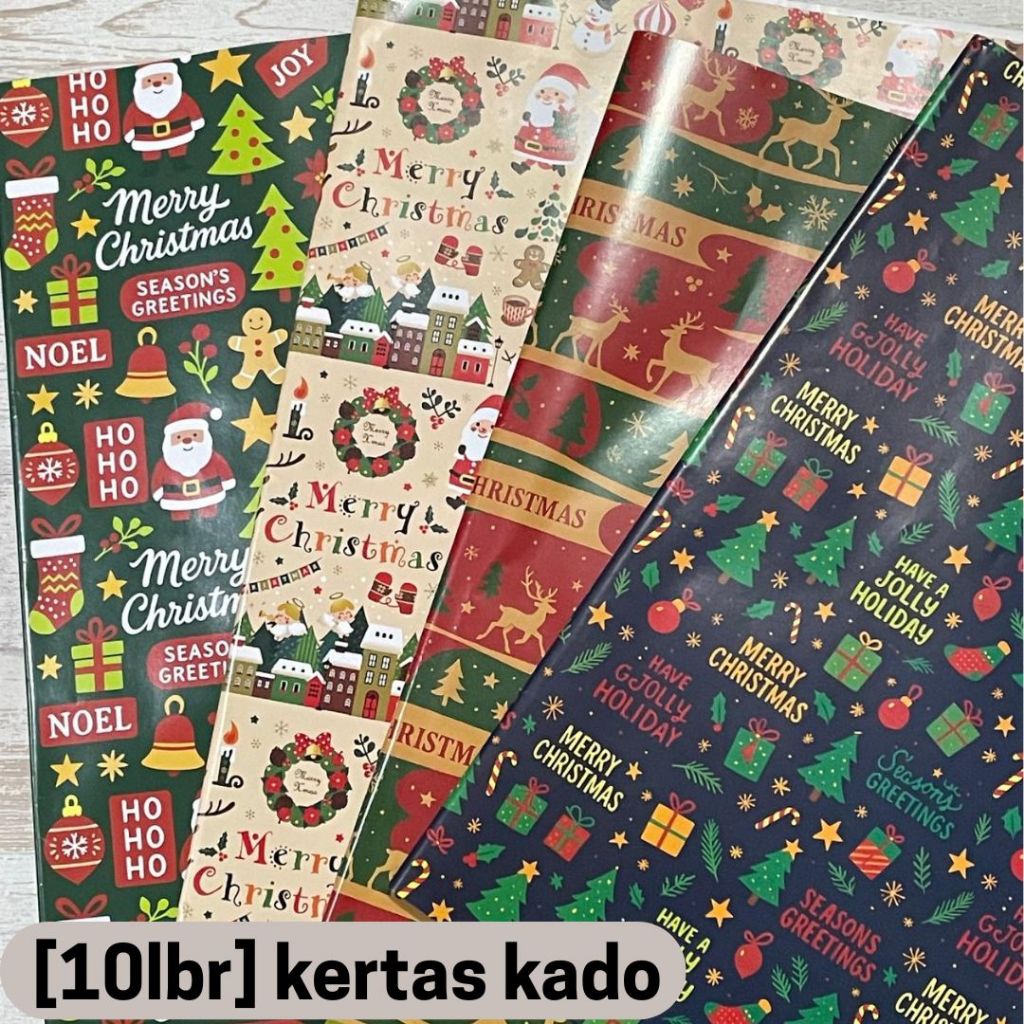

[10 lbr] Kertas Kado Natal Wrapping Paper Christmas 76x52cm ORDERAN TIDAK BISA DIGABUNG BARANG LAIN