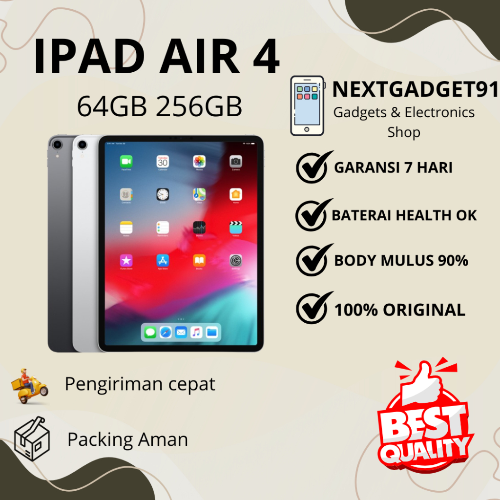 Ipad Air 4 64GB 256GB Wifi Only Second ORIGINAL Best Quality FULLSET- Nextgadget91