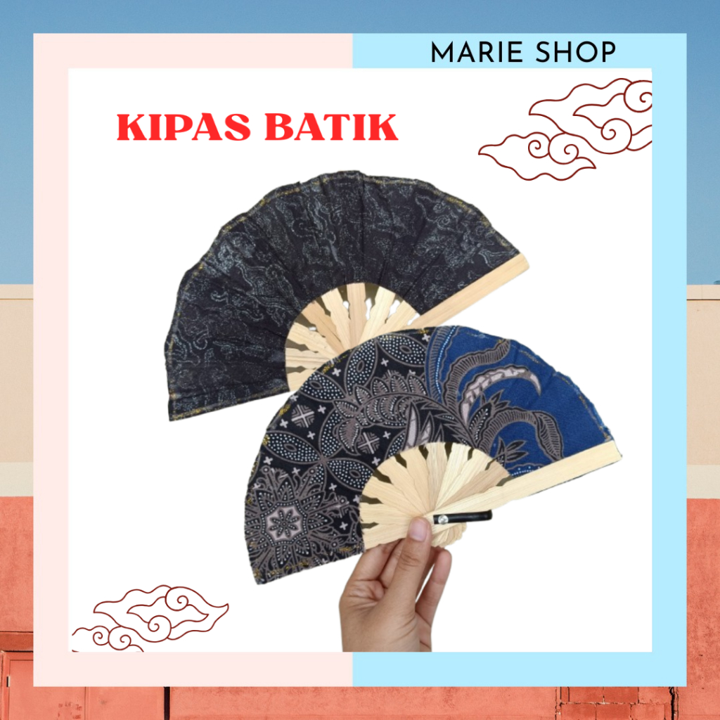 KIPAS LIPAT MOTIF BATIK / KIPAS TARI BATIK / KIPAS  CANTIK MURAH