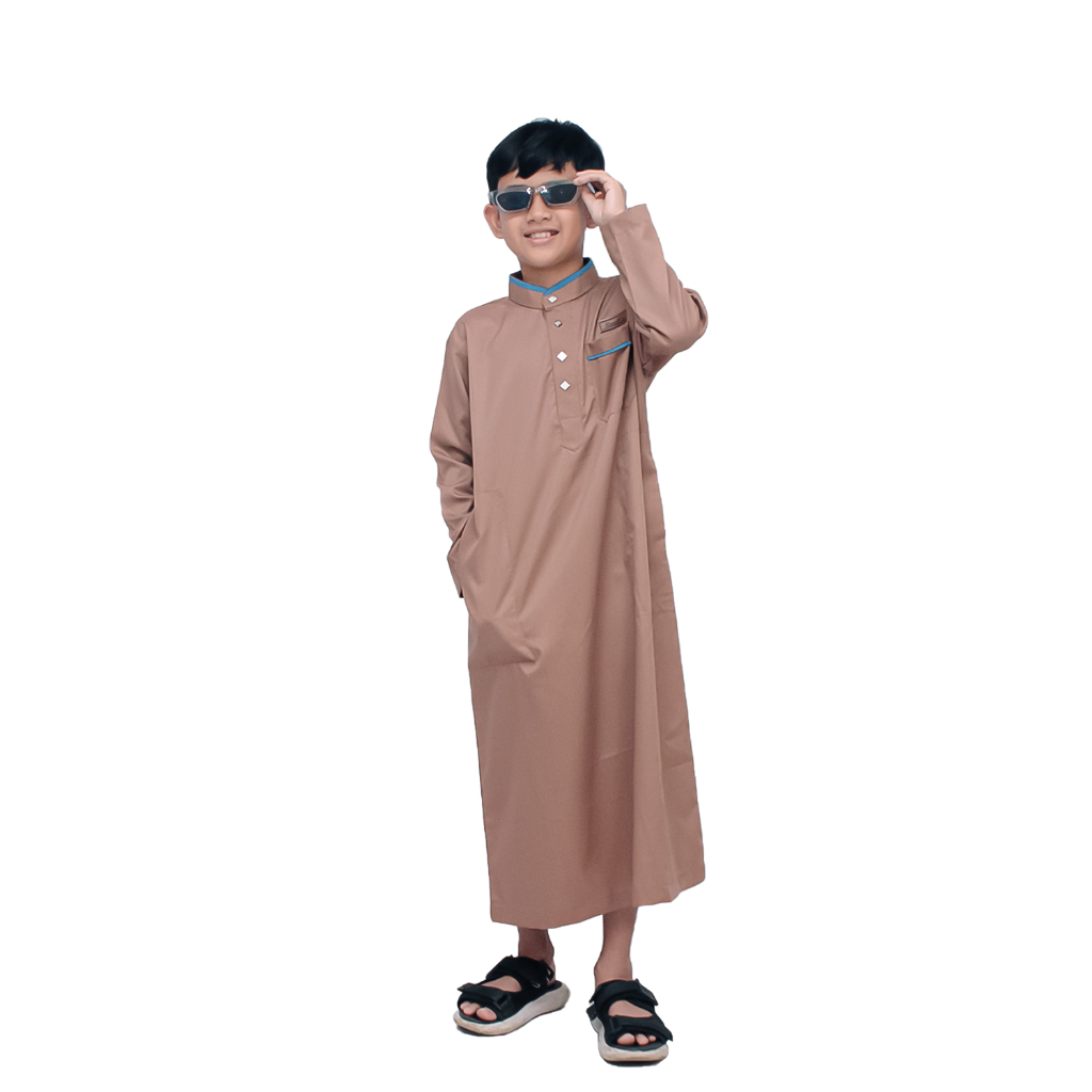 KawiKa - Jubah Anak Laki Laki Bukhori Bahan Katun Toyobo Premium Warna Mocca