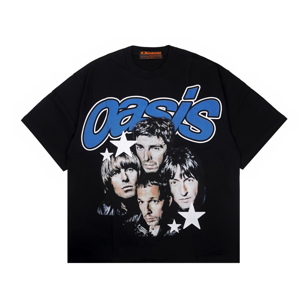 Oasis Nebula Tshirt Vintage Kaos Lengan Pendek Hitam