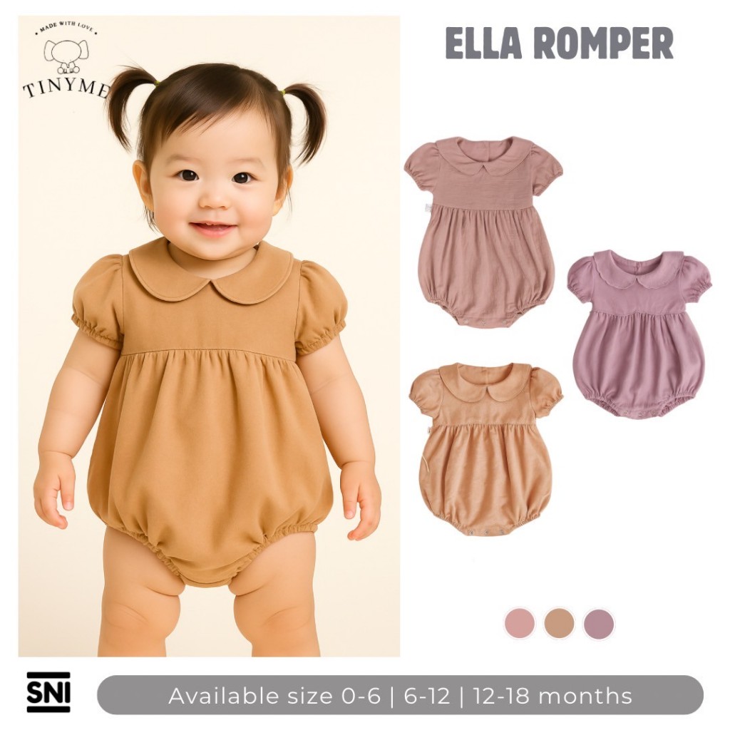 GAMIKIDS 0-18bln JUMPER RUFFLE BASIC BAYI | JUMPSUIT ROMPER BAJU PAKAIAN ANAK BABY catalog TMTM ELLA
