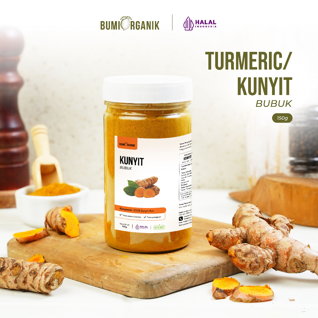 

KUNYIT KUNING BUBUK 150G TANPA CAMPURAN ASLI 100% ORIGINAL TUMERIC POWDER KUNIR BUBUK BAHAN POKOK POWDER BUMBU REMPAH ORGANIK KUALITAS PREMIUM KUNYIT BUMBU DAPUR BUBUK LENGKAP SUPER NUTRIFARM BRAGG DARI BUMI GEMELI LEMOVITA OFFICIAL BEORGANIK 125g