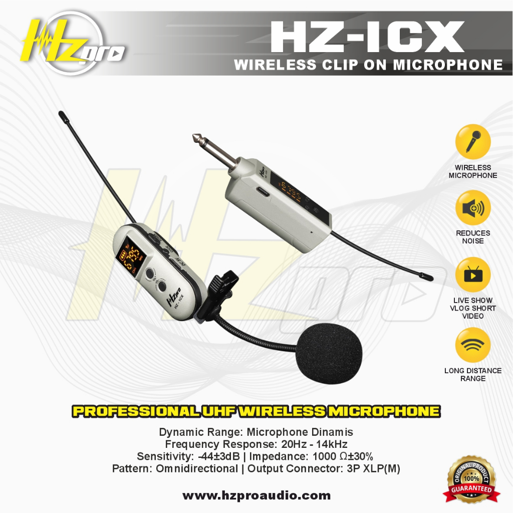 MIC WIRELESS CLIP ON HZ PRO 1CX ORIGINAL
