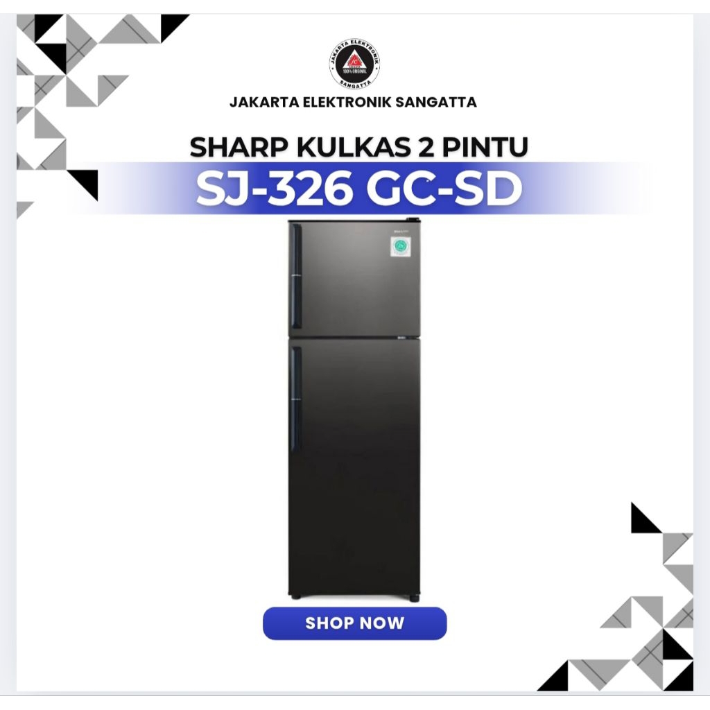 Kulkas Sharp 2 Pintu SJ326GC 256 liter Sharp SJ-326GC-SD/SR 256L SJ326
