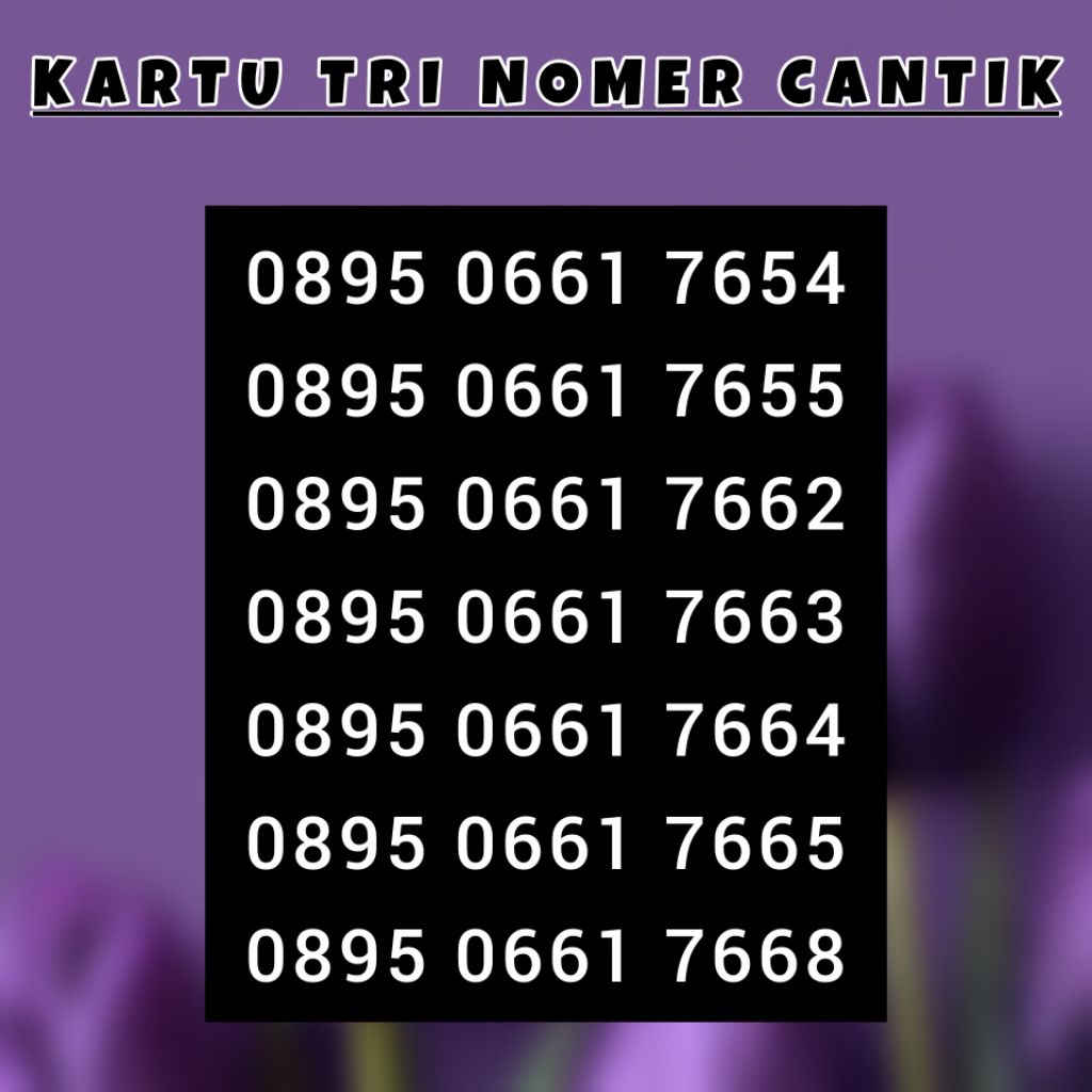 KARTU PERDANA TRI 3 THREE NOMOR CANTIK RAPI NOCAN BAGUS DOUBLE TRIPLE KWARTET