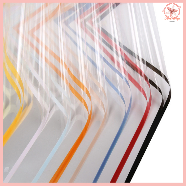 

PACK 20 Kertas Buket Bunga Transparan List Warna Flower Wrapping Waterproof KB6007