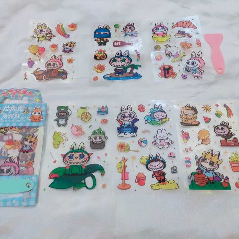 

Labubu Sticker Aesthetic 2D Stiker LABUBU Waterproof Deco FREE SPATULA Stiker Labubu