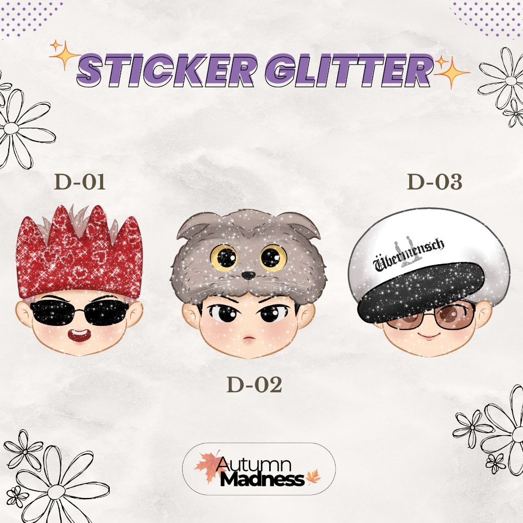 

[READY STOCK] Sticker Glitter G-Dragon GD Head Character Ubermensch Concert GDragon 2025